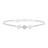 0.05ct 14k White Gold Diamond Pave Circle Bracelet